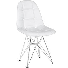 Стілець ТАУЕР СОФТ S білий шкірозамінник з металевими ніжками Зручний стілець для офісу та гостей