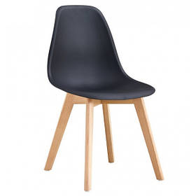 Універсальний стілець Лоренцо чорного кольору ніжки дерево для офісу кафе зони очікування