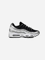 Чорно-білі шкіряні жіночі кросівки Nike Air Max 95 OG / Демісезонні кросівки Найк аір макс