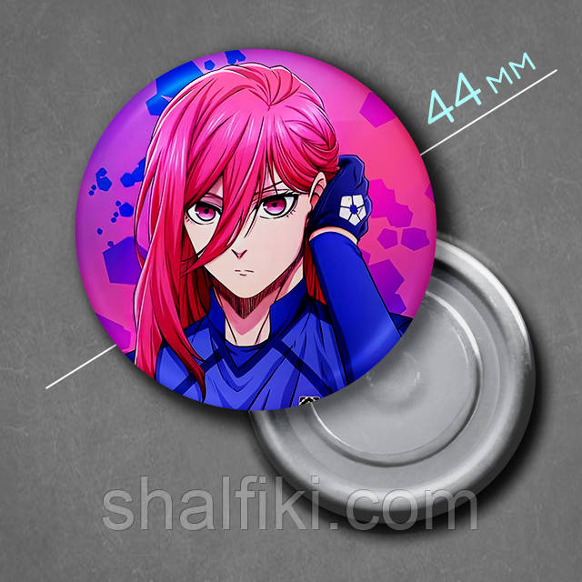 "Хьома Тігірі (Синя В'язниця: Блю Лок / Blue Lock)" магніт круглий Ø44 мм, фото 1