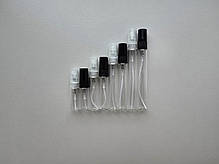 5 мл Олівець скляний прозорий з пластиковим чорним спреєм, флакон, пляшка, атомайзер з розпилювачем, фото 5