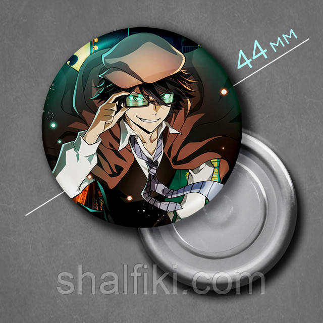 "Едогава Рампо (Проза бродячих псів / Bungo stray dogs)" магніт круглий Ø44 мм, фото 1