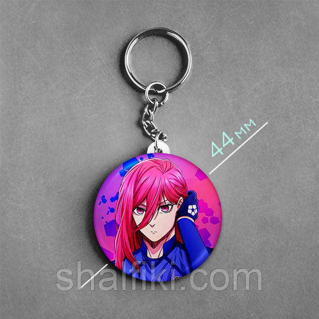"Хьома Тігірі (Синя В'язниця: Блю Лок / Blue Lock)" брелок круглий Ø44 мм, фото 1