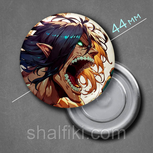 "Ерен Єгер (Атака титанів / Attack on Titan)" магніт круглий Ø44 мм, фото 1