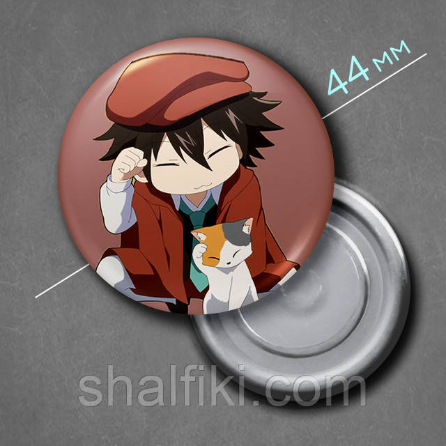 "Едогава Рампо (Проза бродячих псів / Bungo stray dogs)" магніт круглий Ø44 мм, фото 1