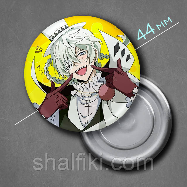 "Микола Гоголь (Проза бродячих псів / Bungo stray dogs)" магніт круглий Ø44 мм, фото 1