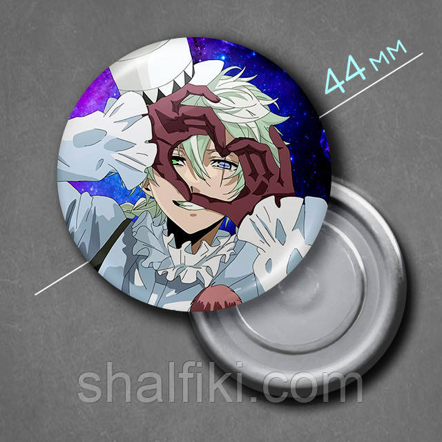 "Микола Гоголь (Проза бродячих псів / Bungo stray dogs)" магніт круглий Ø44 мм, фото 1