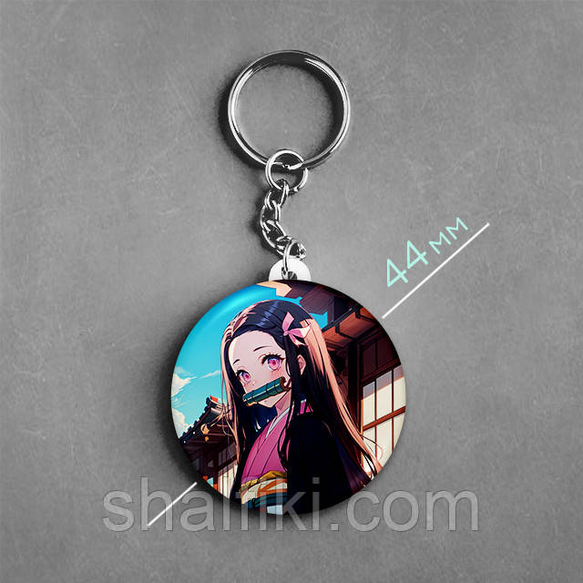 "Недзуко Камадо (Клинок, який знищує демонів / Demon slayer)" брелок круглий Ø44 мм, фото 1