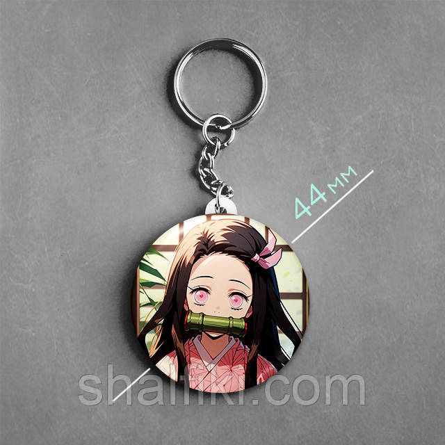 "Недзуко Камадо (Клинок, який знищує демонів / Demon slayer)" брелок круглий Ø44 мм, фото 1