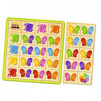 Дерев'яний пазл-сортер "Метелики" Ubumblebees ПСФ106 PSF106 вивчення кольорів, 7904522 125