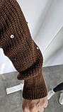 В'язана кофта (кардиган) жіноча коричнева. One Size, фото 7