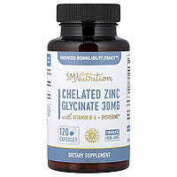 SMNutrition, Хелатний гліцинат цинку, 120 капсул