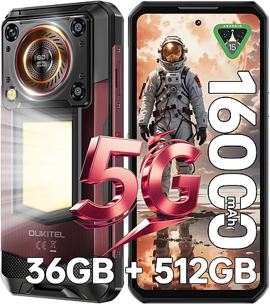 Захищений смартфон Oukitel WP56 Red 5G NFC 12/512Gb MTK7050 16000mAh Android 15, фото 1