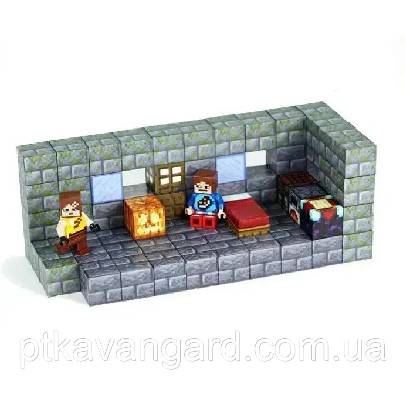 Конструктор магнітний майнкрафт 80 магнітних блоків цегляний будинок Dream World LZCK 055, фото 1