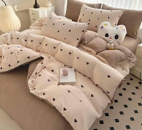 Постільна білизна літня Півтораспальний муслін жатка, фото 1