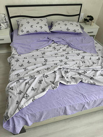 Постільна білизна літня Півтораспальний муслін жатка, фото 1