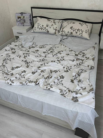 Постільна білизна літня Півтораспальний муслін жатка, фото 1