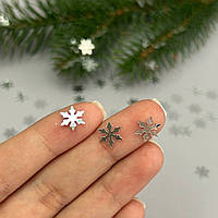 9мм Паєтка сніжинка 5г - срібло