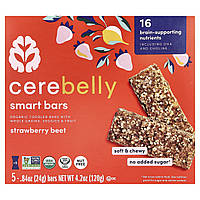 Cerebelly, Smart Bars, Organic Toddler Bars, Strawberry Beet, 5 Bars, 0.84 oz (24 g) Each Днепр