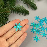 20мм Паєтка сніжинка 5г - блакитний голограма