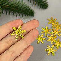 25мм Паєтка сніжинка 5г - золото голограма