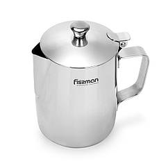 Молочник із кришкою стрічковий 12.5х8.5х14см/600 мл із неіржавкої сталі Fissman