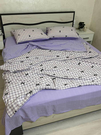 Постільна білизна літня Євро муслін жатка, фото 1