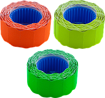 Цінник фігурний для етикет-пістолетів (22х12мм, 500шт, зовнішня намотка, асортимент кольорів) Buromax BM.282201