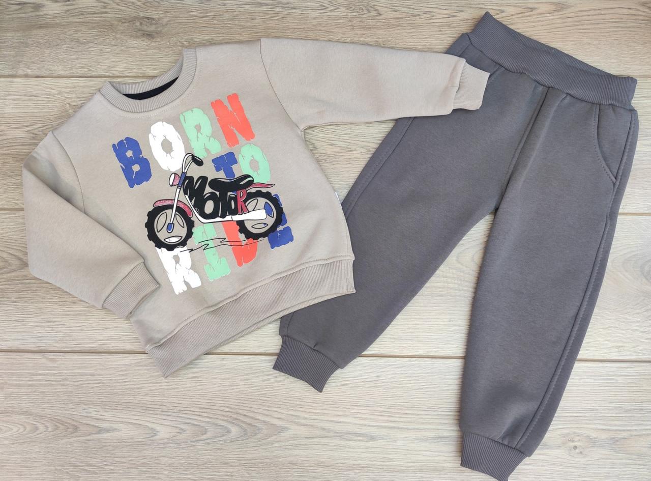Дитячий костюм BORN TO RIDE тринитка для хлопчиків розміри 98, 104, 110, 116 см, фото 1