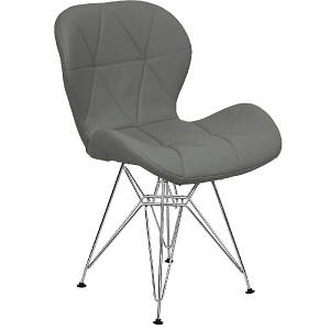 М'який офісний стільчик СТАР S сіра екошкіра ніжки метал Стільці для переговорного кабінету салону