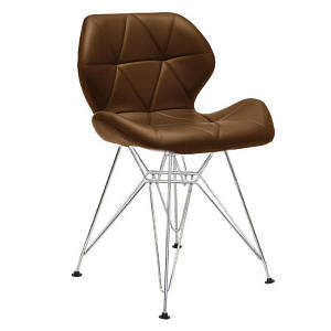 М'який стілець коричневого кольору СТАР S оббивка екошкіра ніжки метал співробітників та клієнтів