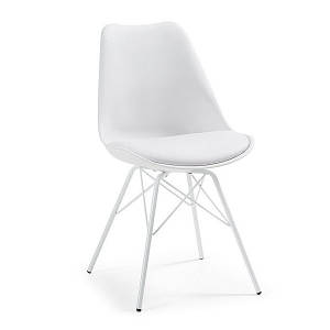 Стілець білий пластиковий з м'яким сидінням ТАУ стільці для кафе офісу зони очікування