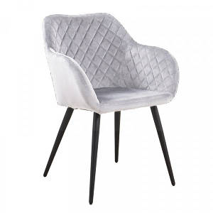 Стілець м'який Арно велюрова сіра оббивка Крісло для кабінету та зони очікування