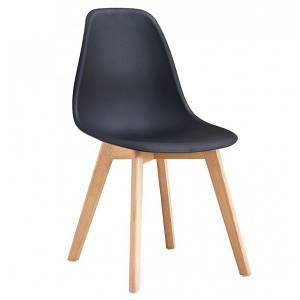 Стілець Лоренцо чорний пластик ніжки бук Стільці для офісу кафе зони очікування чи дому