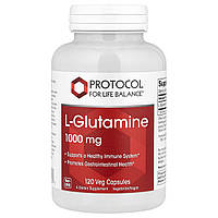 Protocol for Life Balance, L-глутамін, 1000 мг, 120 рослинних капсул Дніпр