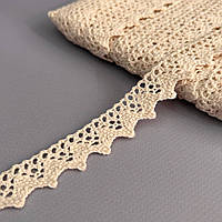 Мереживо натуральне льон 2 см, - Бежевий (льон-1370А)