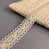 Мереживо натуральне льон 2,5 см - Бежевий (льон-1349)