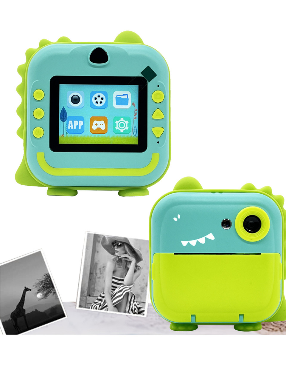 Дитячий фотоапарат принтер миттєвого друку, Digital Print Camera, Камера з термопринтером, крокодил, фото 1