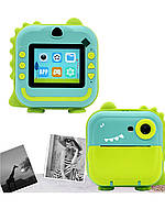 Дитячий фотоапарат принтер миттєвого друку, Digital Print Camera, Камера з термопринтером, крокодил