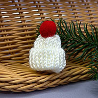 Міні шапочка 35х55 мм, в'язання шапки - білий