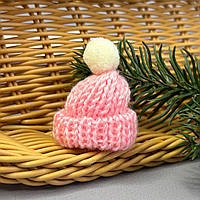 Міні шапочка 35х55 мм, в'язання шапки - рожевий