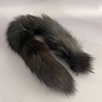 Опушка з натураного хутра лисиці фарбована 70 см - графіт