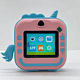 Дитячий фотоапарат принтер миттєвого друку, Digital Print Camera, Камера з термопринтером, єдиноріг, фото 2