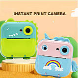 Дитячий фотоапарат принтер миттєвого друку, Digital Print Camera, Камера з термопринтером, єдиноріг, фото 3