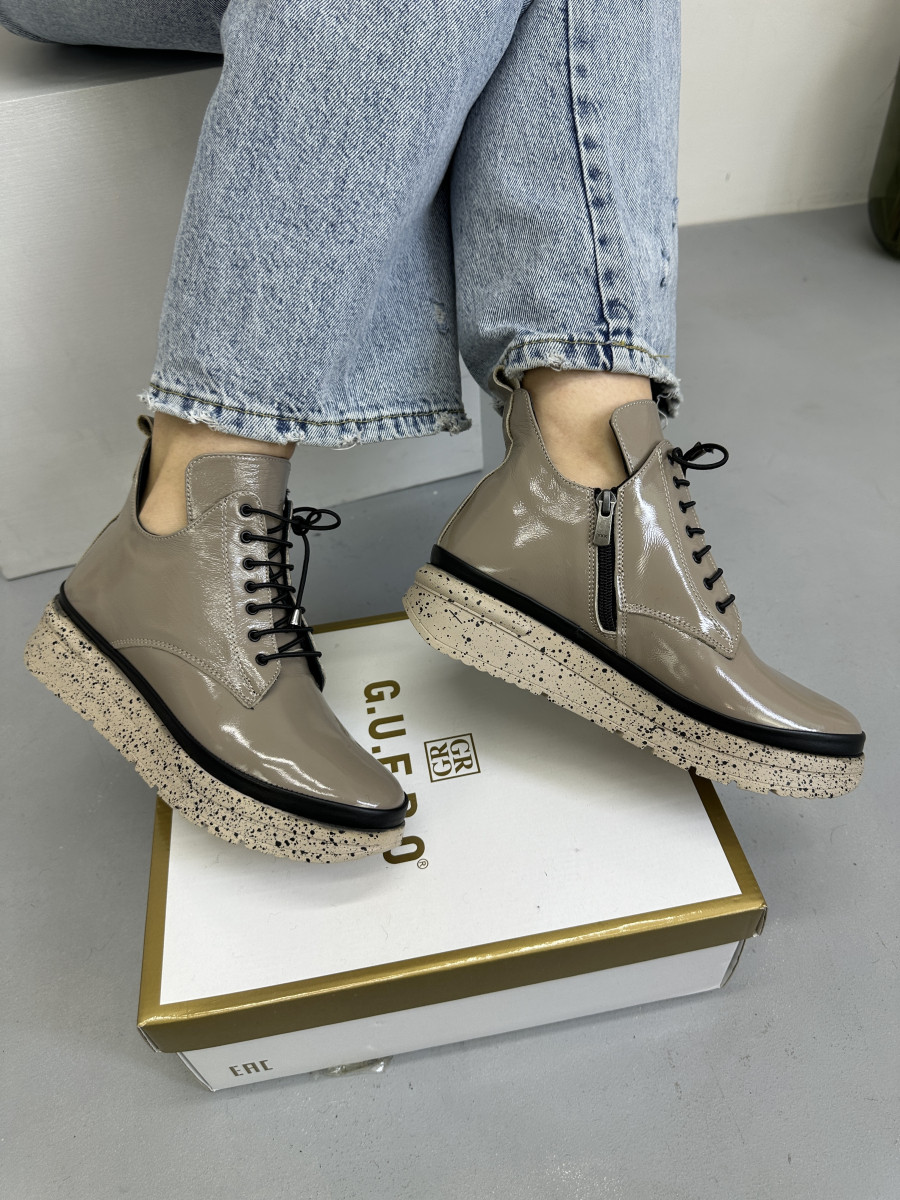 Черевики жіночі GUERO G197-660 Color 028 BATTAL бежеві лакові, фото 1