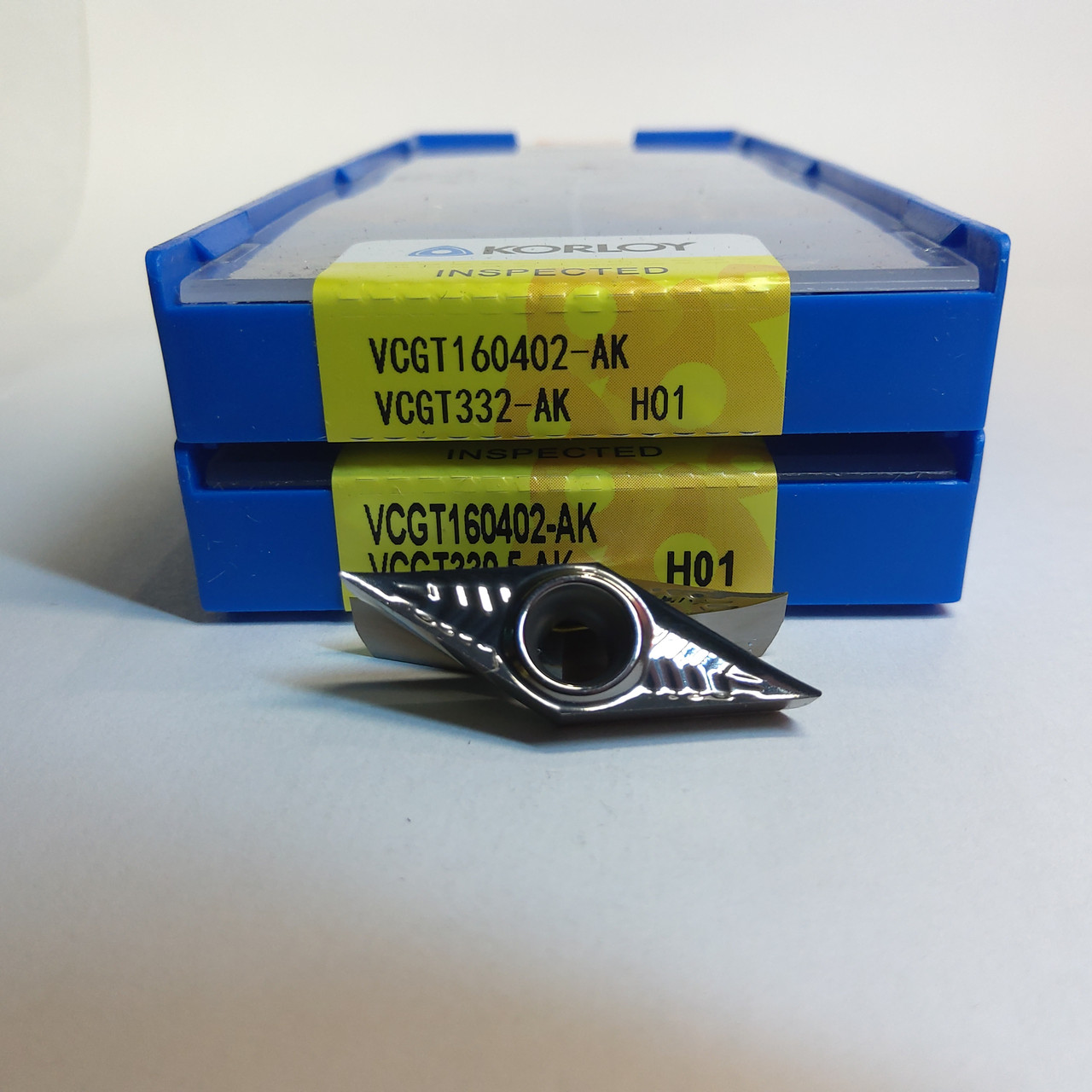 VCGT160402-AK H01 Korloy (Кольоровий метал) Твердосплавна пластина