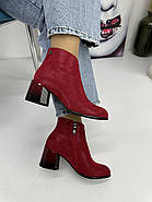 Ботильони жіночі Battine B4092 червоні на середньому каблуці 36, фото 2