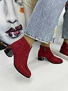 Ботильони жіночі Battine B4092 червоні на середньому каблуці 36, фото 4