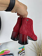 Ботильони жіночі Battine B4092 червоні на середньому каблуці 36, фото 6