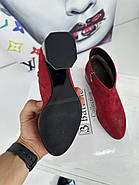 Ботильони жіночі Battine B4092 червоні на середньому каблуці 36, фото 8